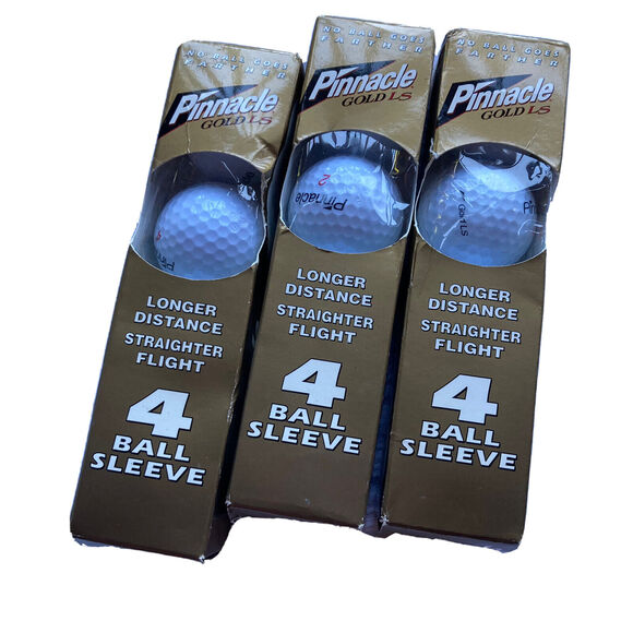 Pinnacle Golf Balls Gold LS Distance 3 Pack Bundle Set Sporting Goods Outdoors - Picture 1 of 7